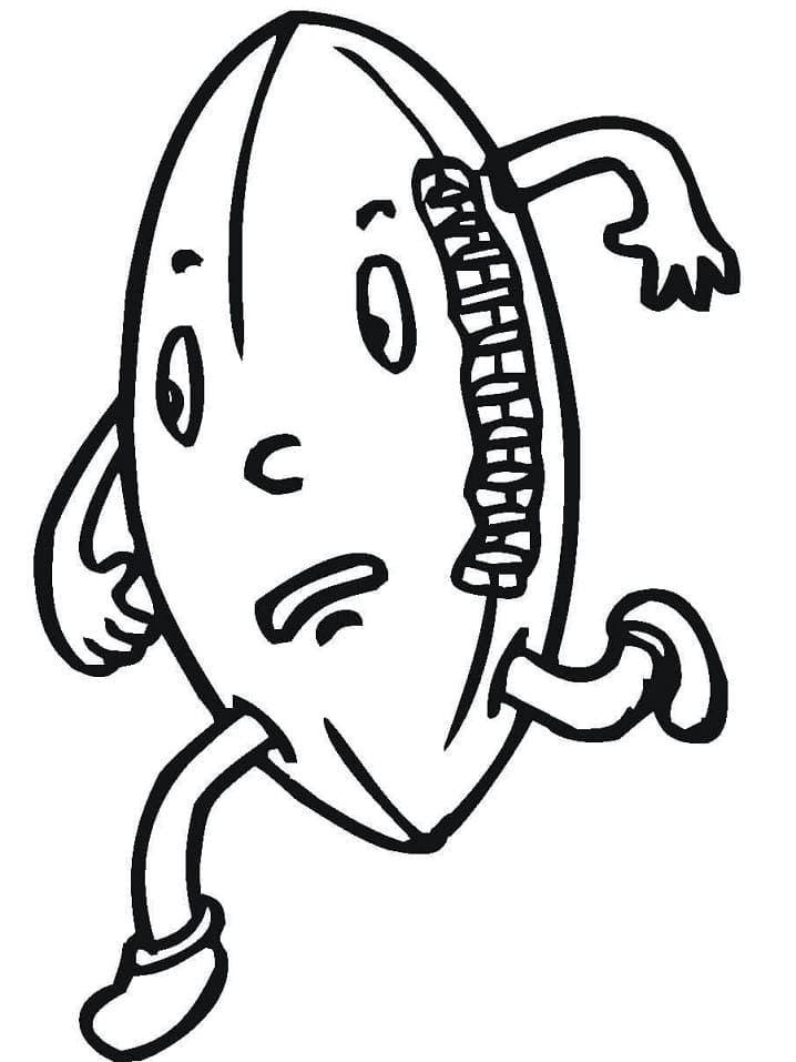 كرة الرجبي الكرتونية تلوين