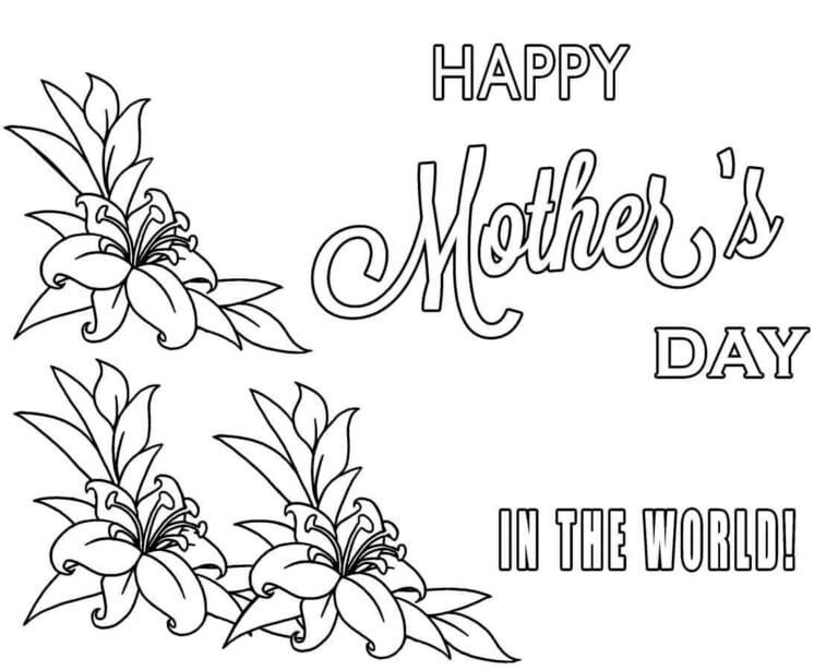 Lilies Decorate A Card For Mom صورة تلوين