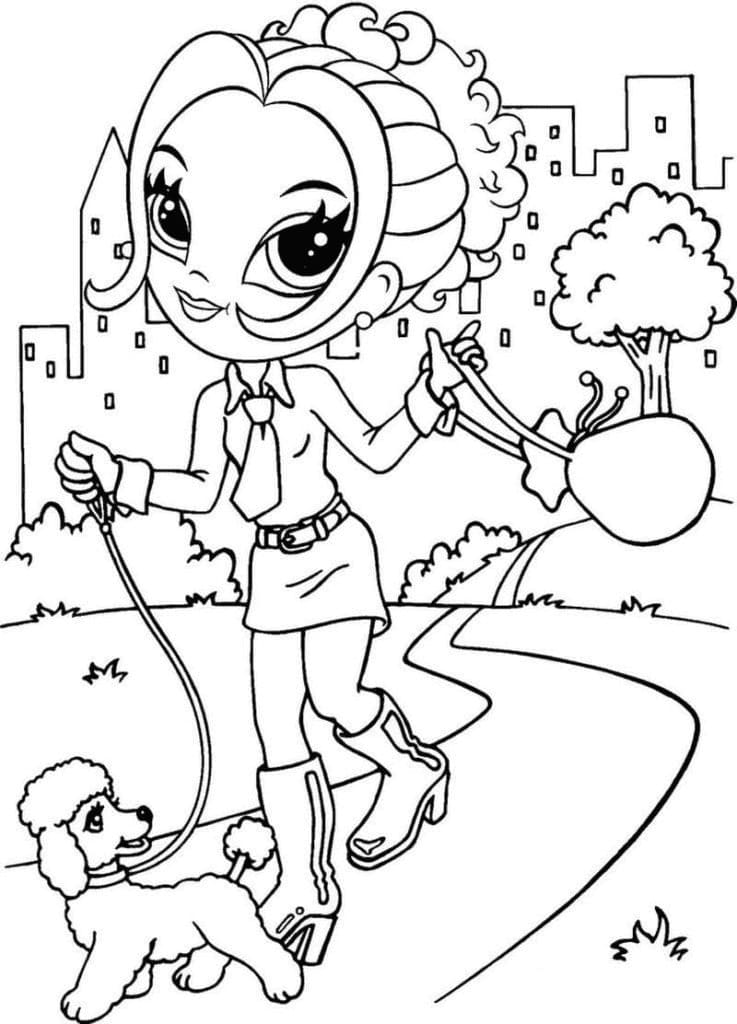 ليزا فرانك في الحديقة تلوين