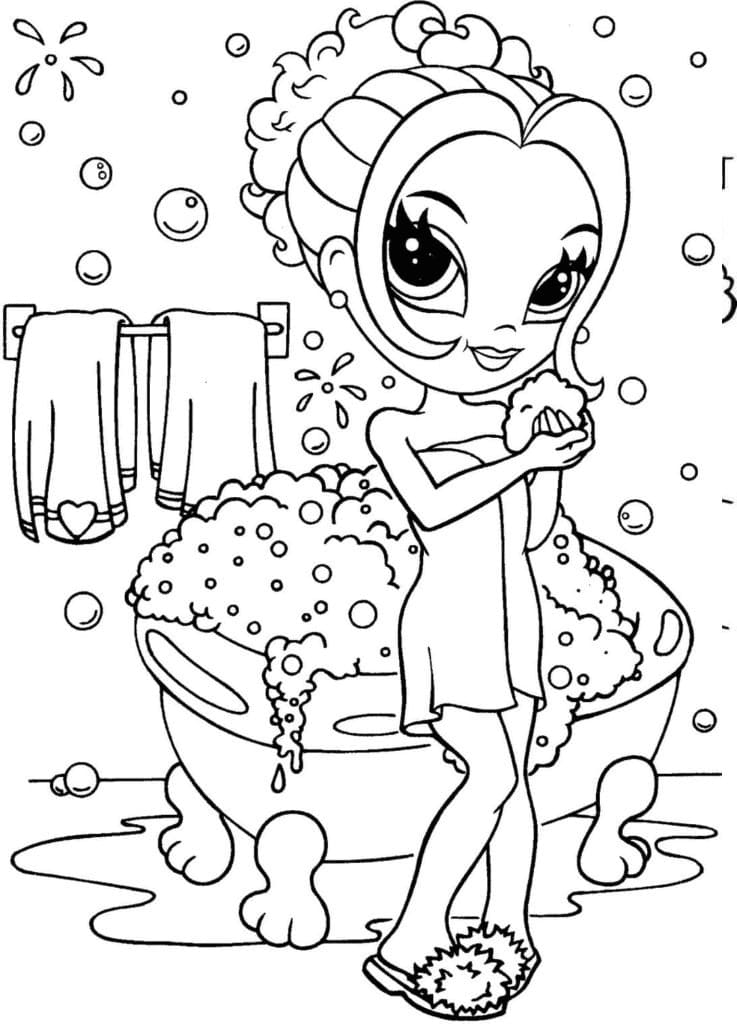 ليزا فرانك في الحمام تلوين