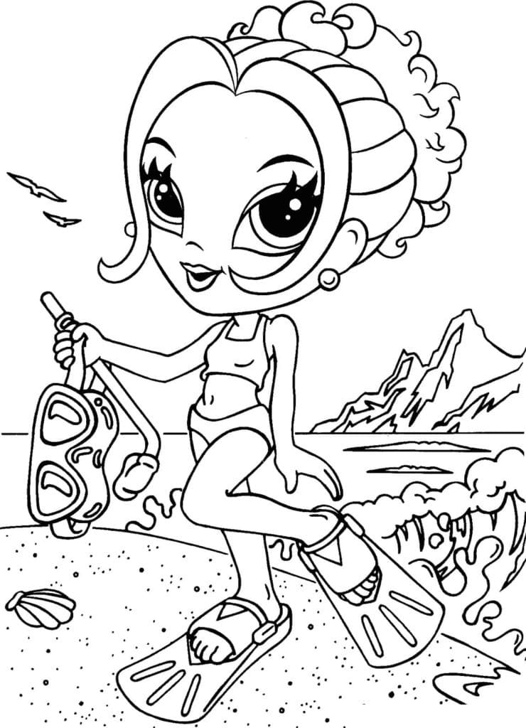 ليزا فرانك تذهب للغوص تلوين