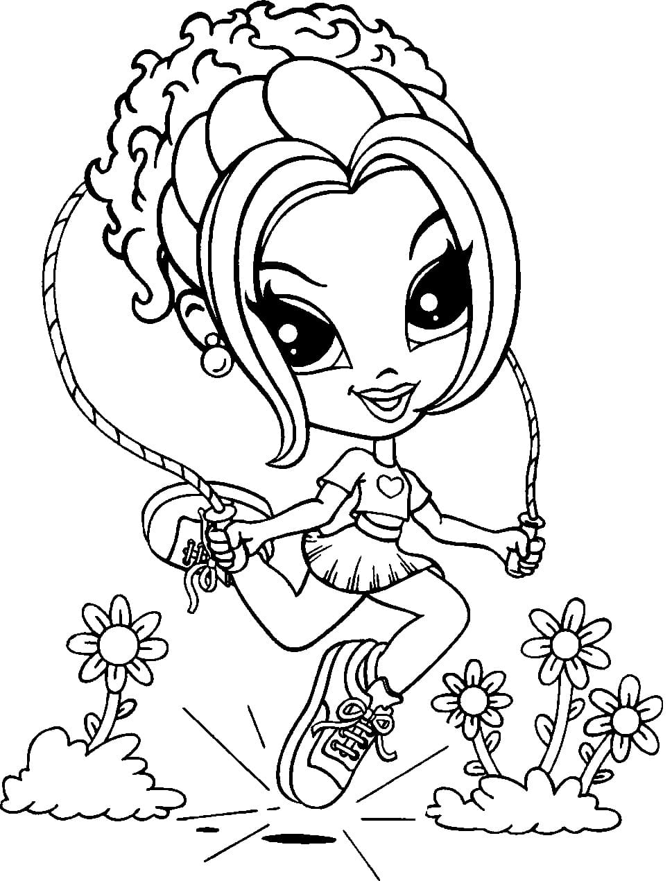 ليزا فرانك تقفز بالحبل تلوين