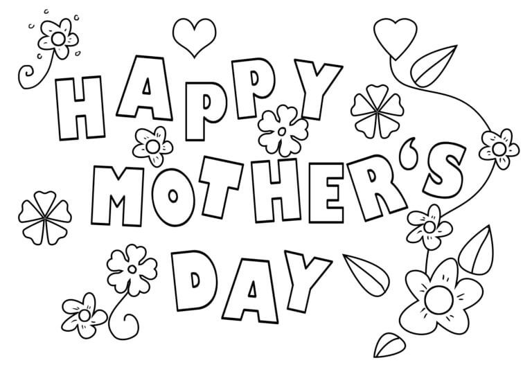 Mother’s Day Lettering صورة تلوين