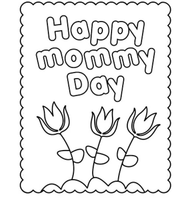 Mother’s Day Postcard صورة تلوين