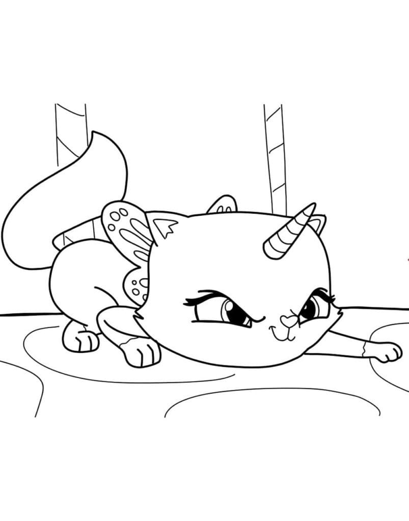 قطة يونيكورن الكرتونية تلوين