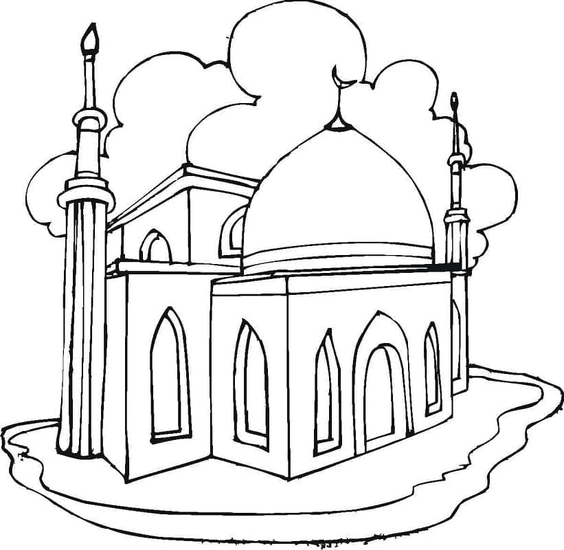 مسجد للطباعة 1 تلوين