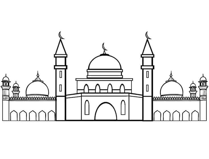 مسجد مجاني للطباعة صورة تلوين