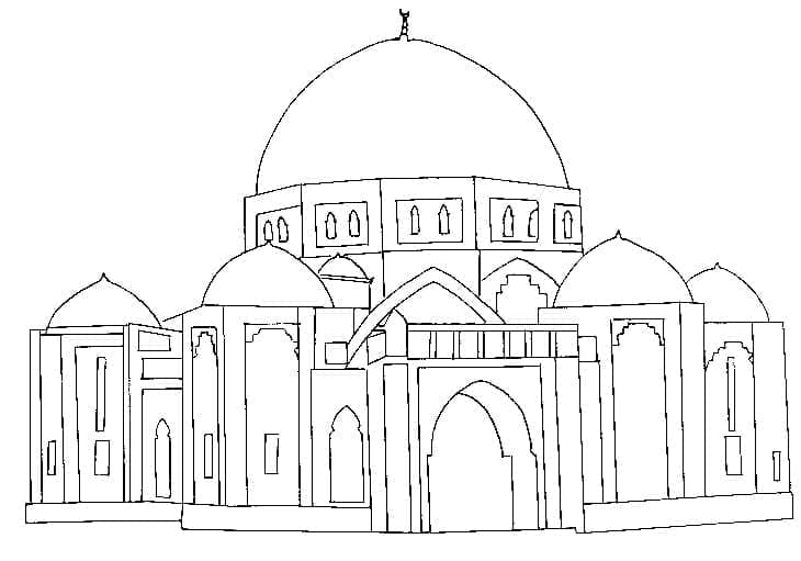 مسجد مجاني للطباعة 1 صورة تلوين