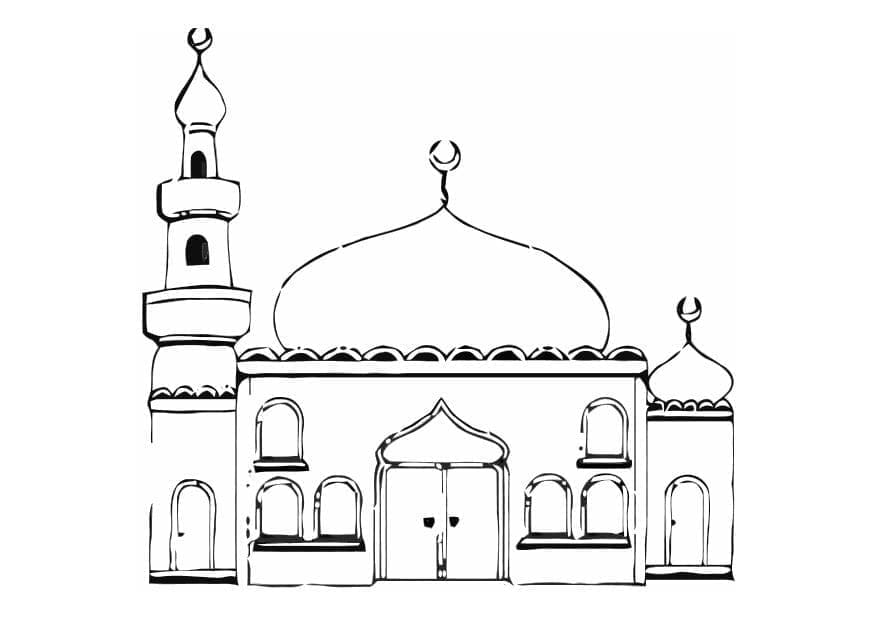 رسم مجاني للمسجد صورة تلوين