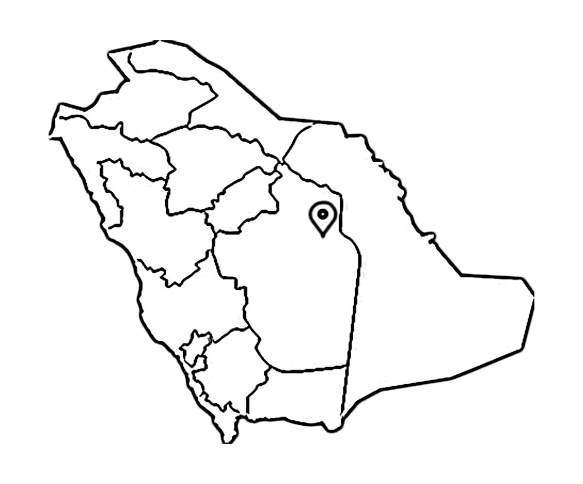 عواصم المملكة العربية السعودية خريطة صورة تلوين