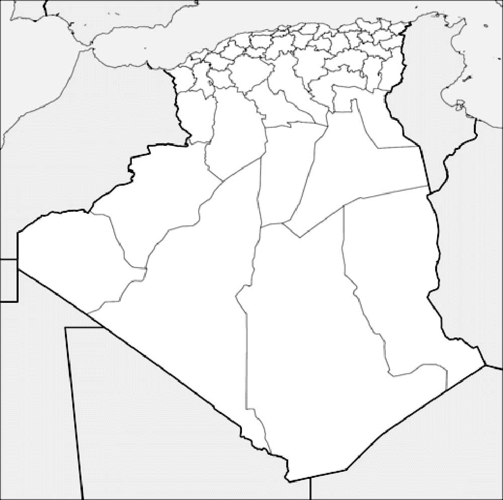 خريطة الجزائر بالتفصيل تلوين