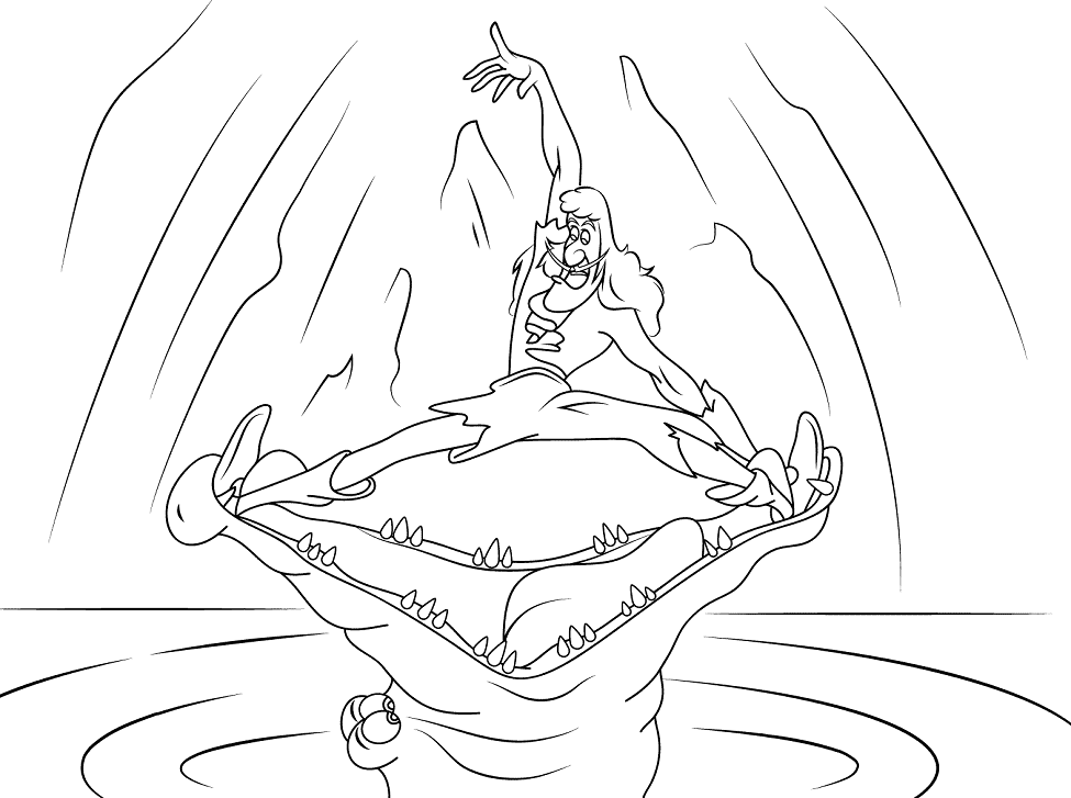 الكابتن هوك والتمساح تلوين