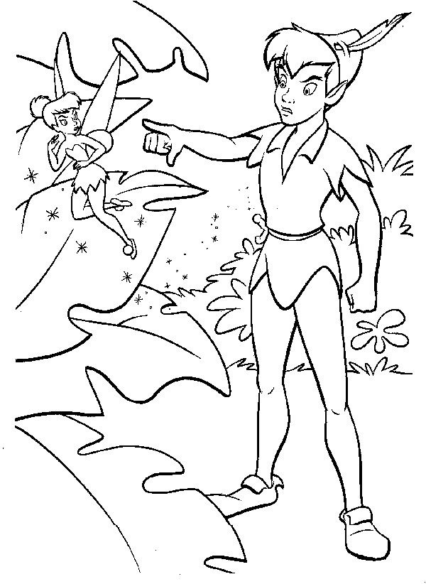 بيتر بان سيذهب مع تينكر بيل تلوين