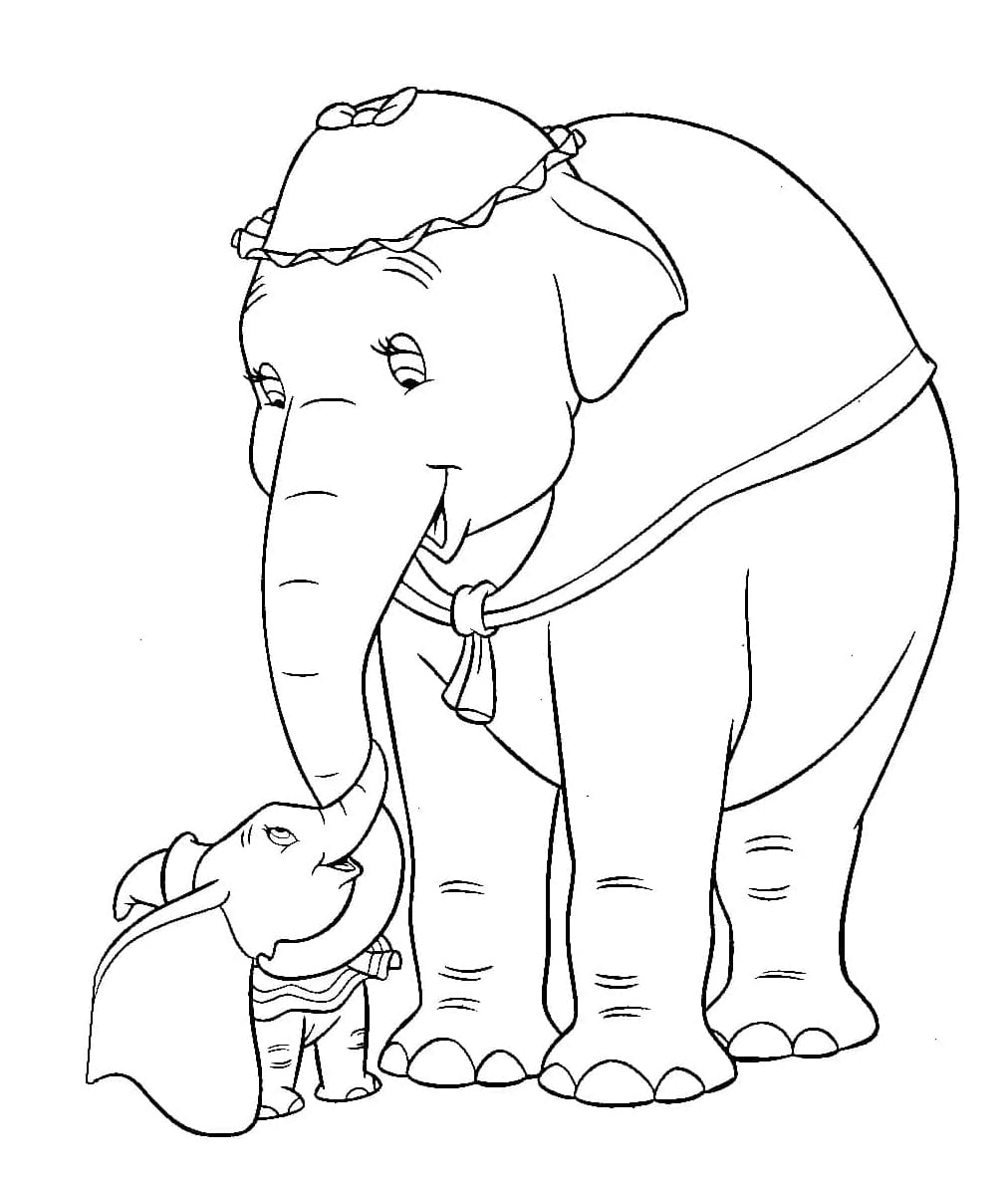 دمبو والأم جامبو تلوين