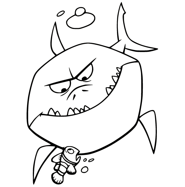 مارلين وسمك القرش تلوين