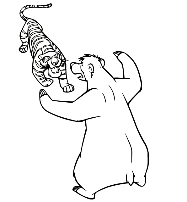 قتال دب بالو ونمر شيري تلوين