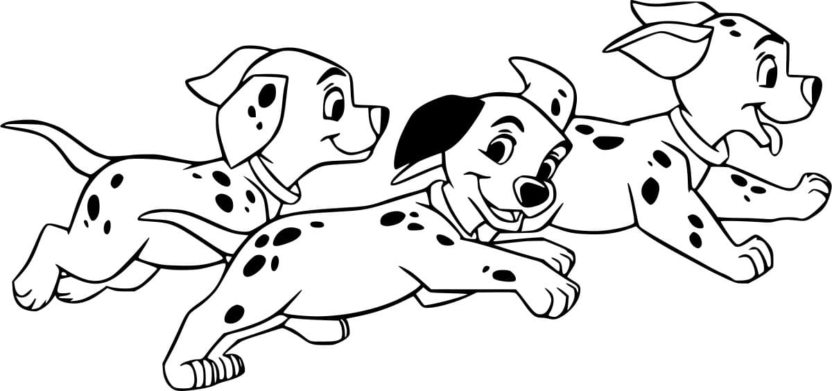 ثلاثة دالماتيين تلوين