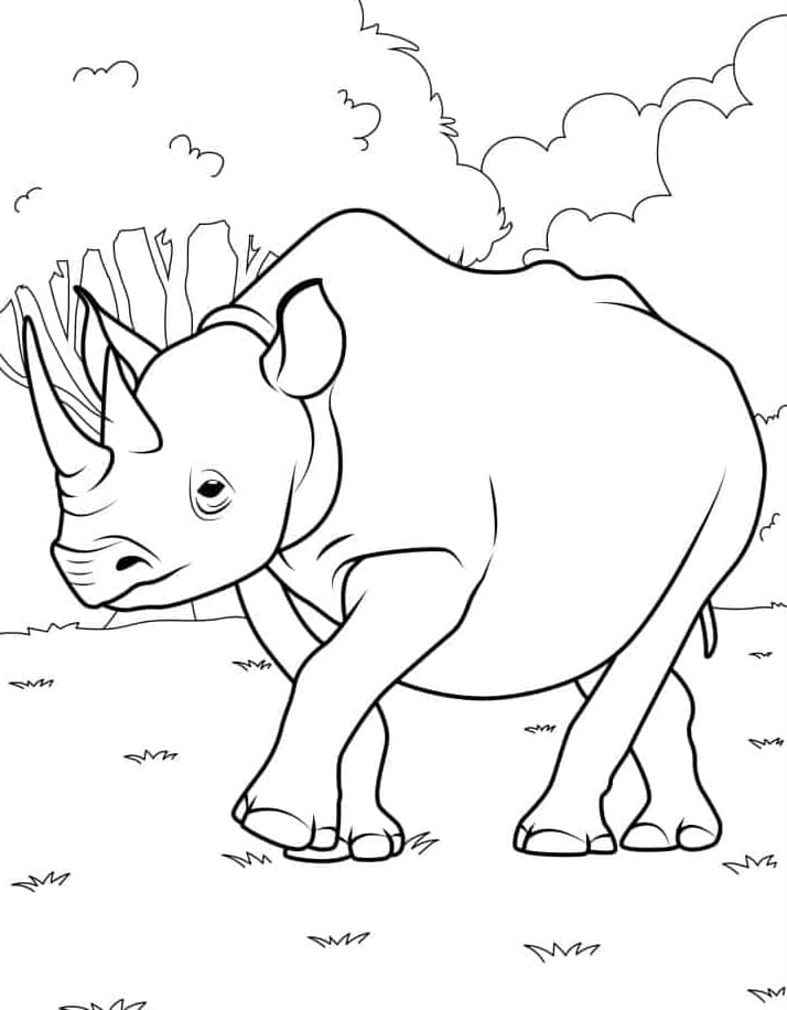 المشي مع وحيد القرن تلوين