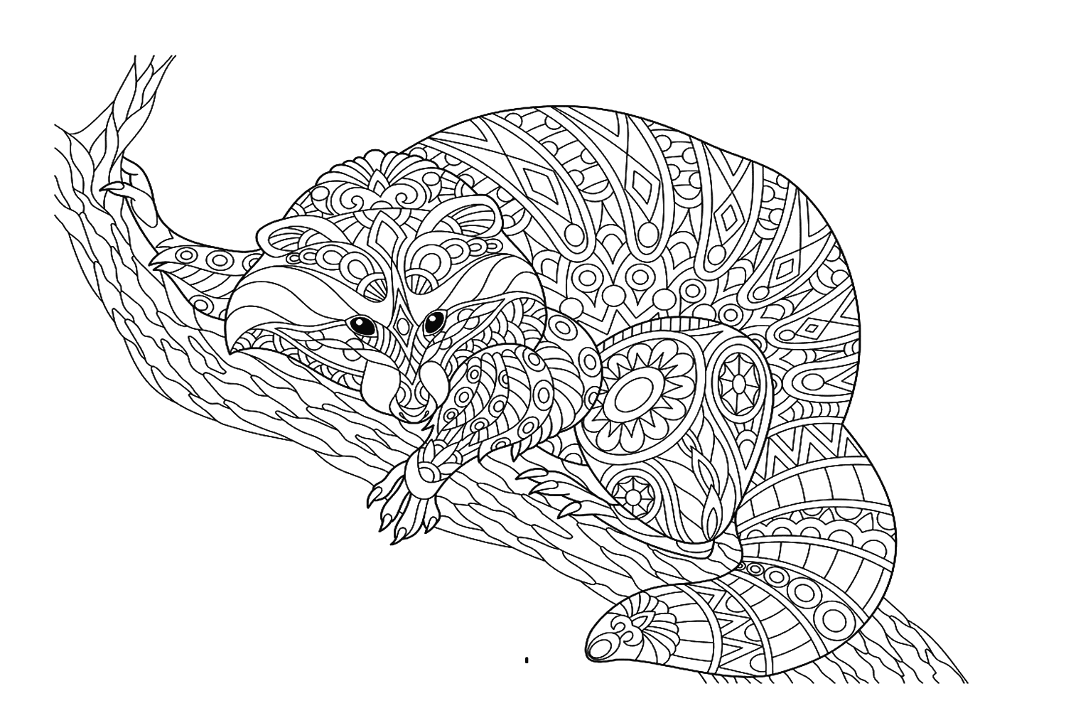 الراكون المنمق تلوين