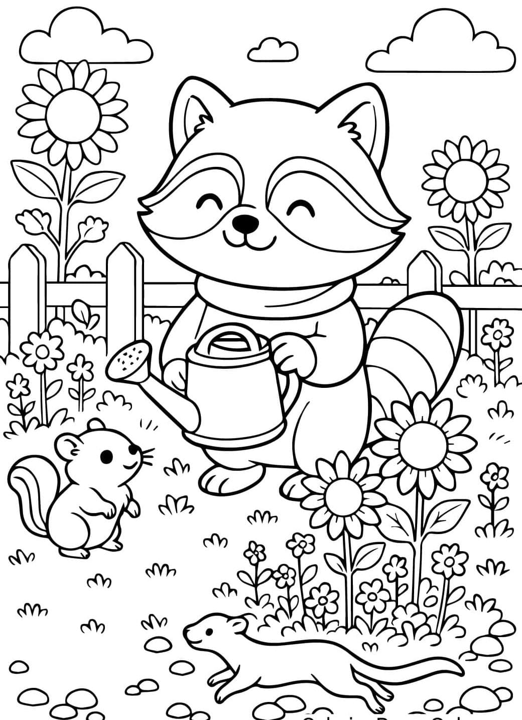 الراكون السعيد تلوين