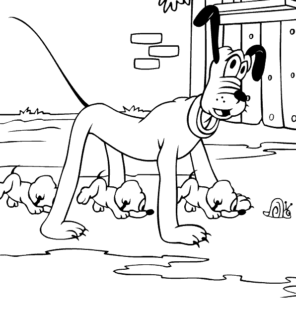 بلوتو والأطفال والقواقع تلوين