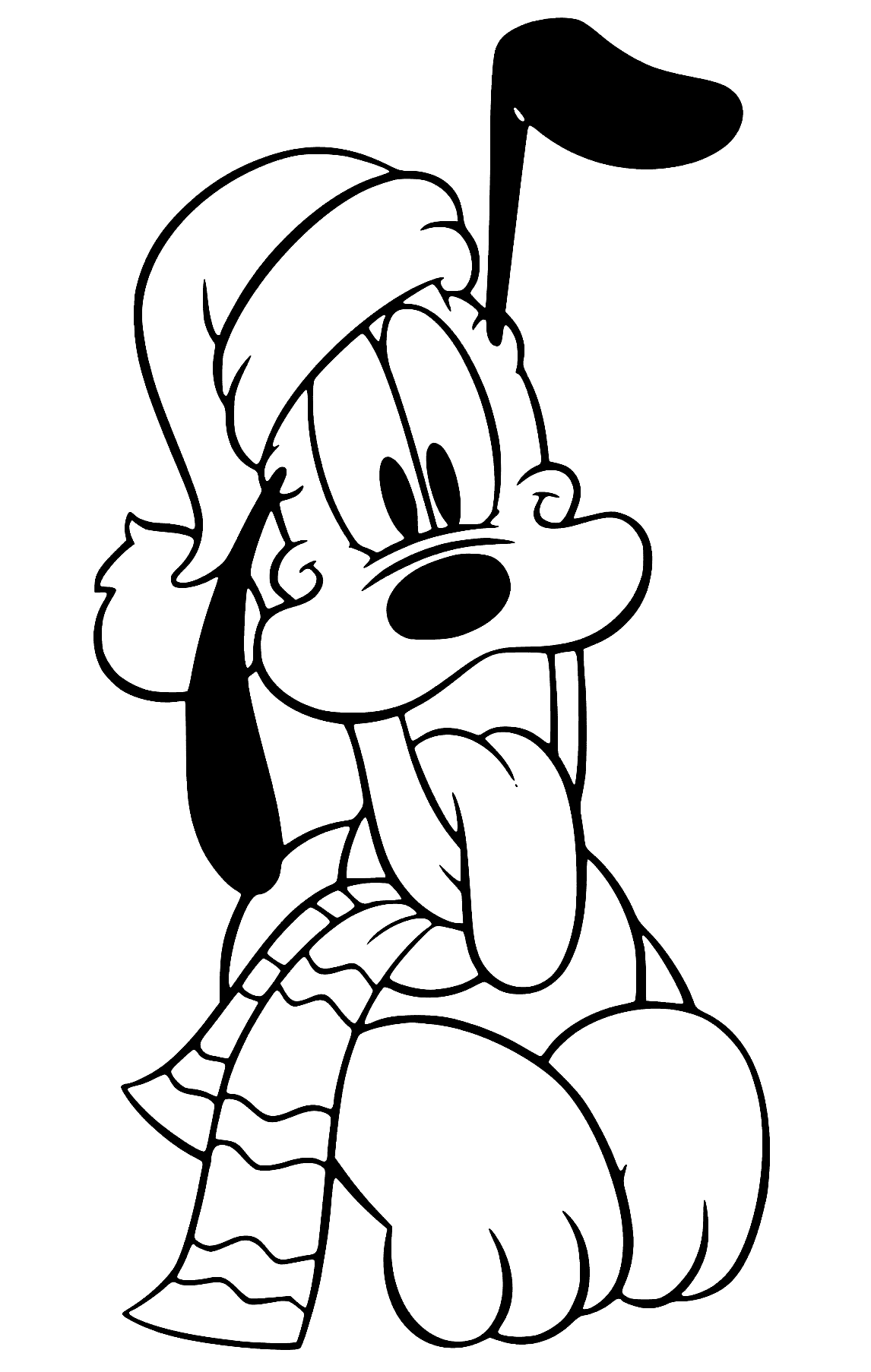 بلوتو يرتدي قبعة عيد الميلاد تلوين