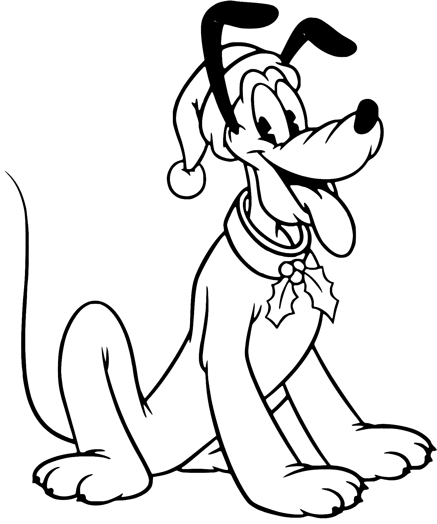 بلوتو يرتدي قبعة سانتا تلوين