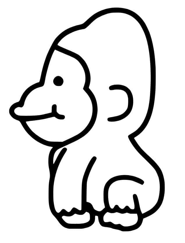 غوريلا بسيطة لطيفة تلوين