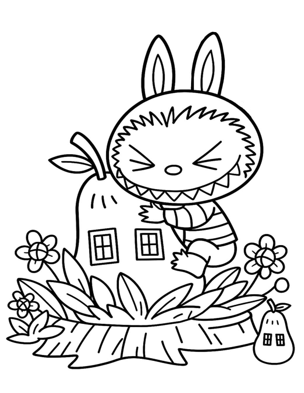 لابوبو مع بيت الكمثرى تلوين