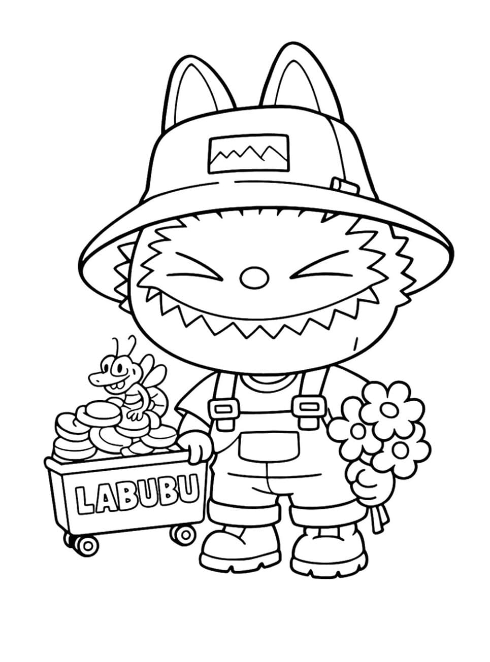 لابوبو مع زهرة تلوين