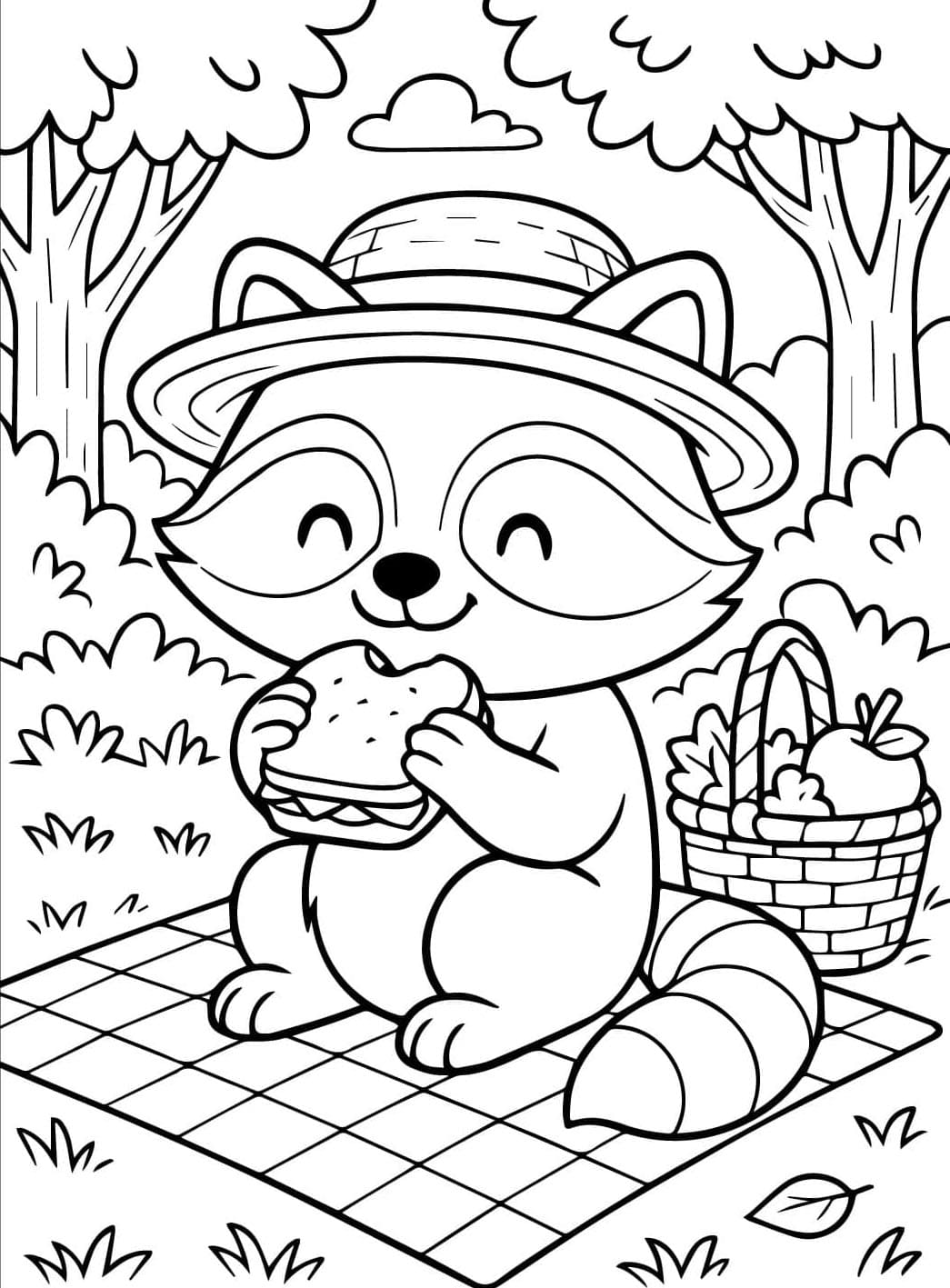 نزهة الراكون تلوين