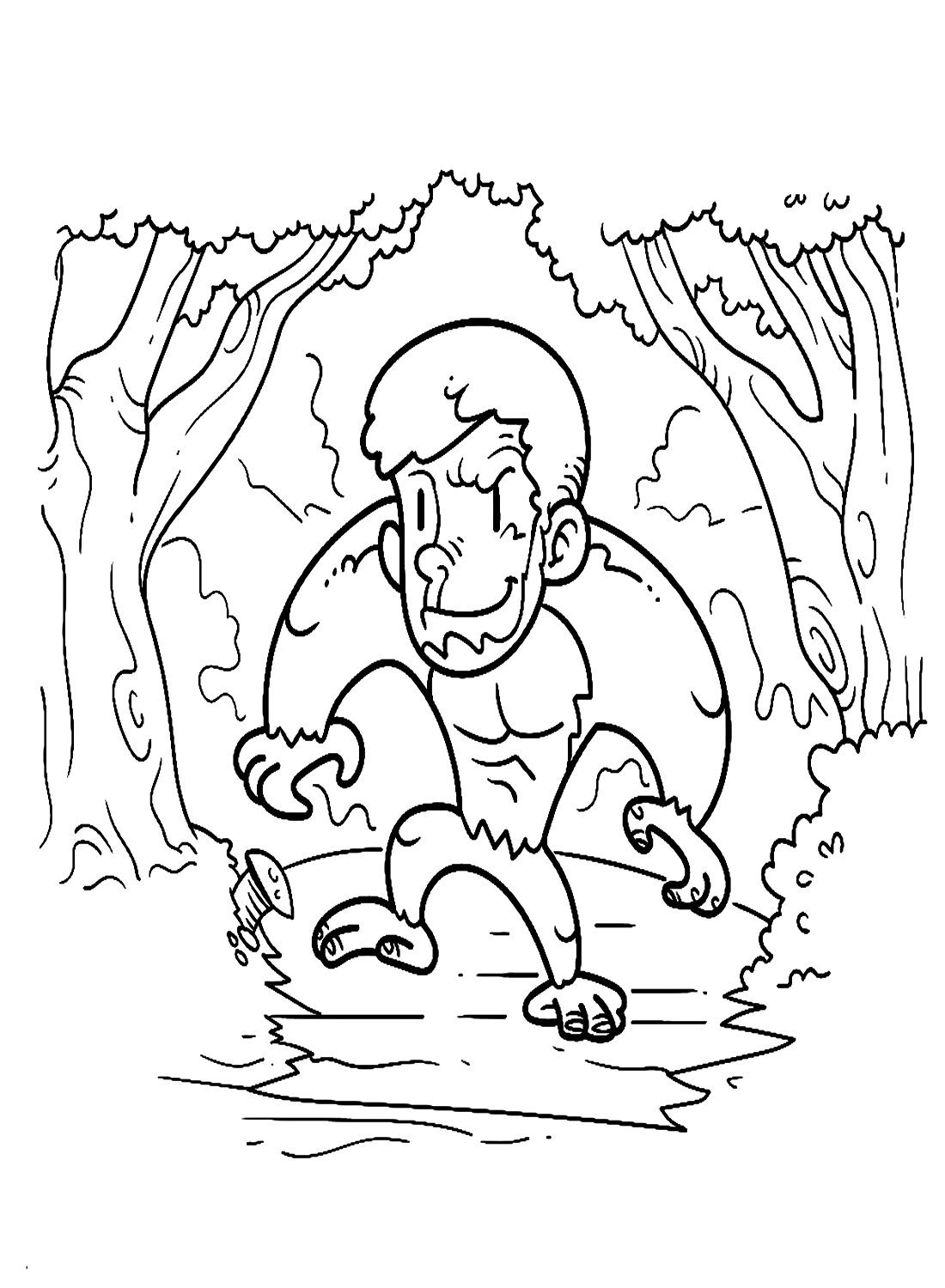 رجل الغوريلا يركض تلوين