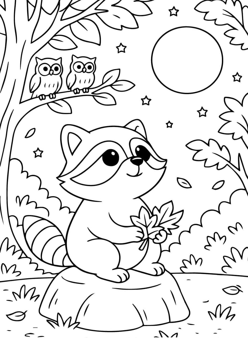 راكون الغابة اللطيف تلوين