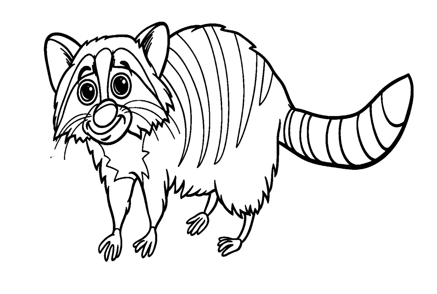 راكون كرتوني لطيف تلوين