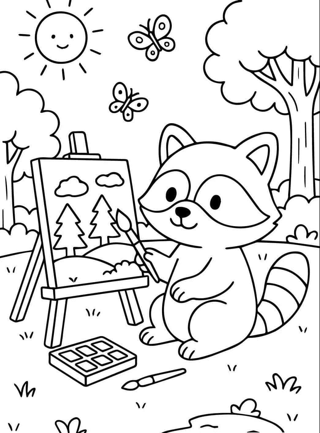 رسم الراكون تلوين