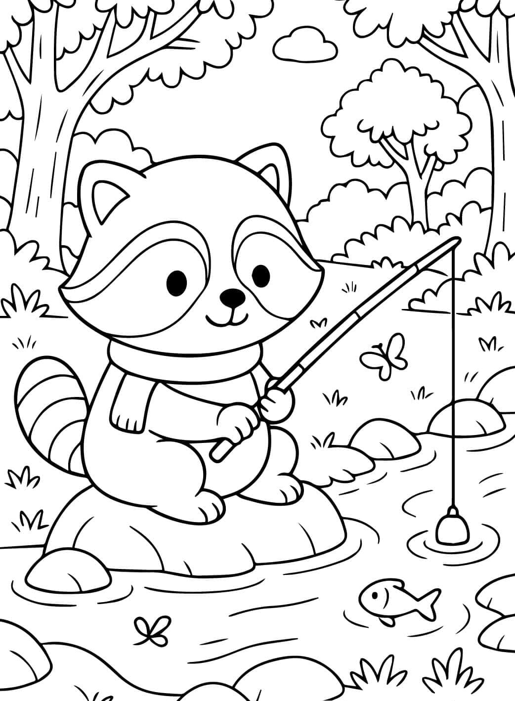 صيد الراكون تلوين