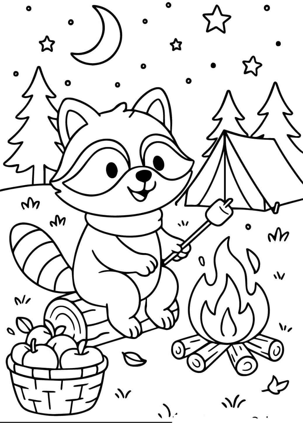 تخييم الراكون تلوين