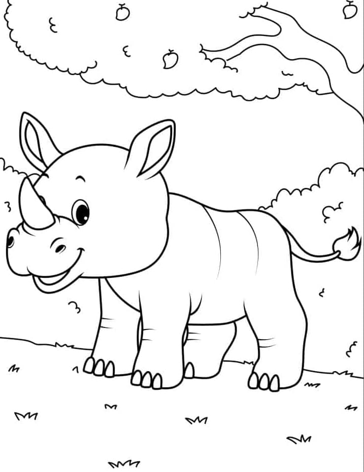 طفل وحيد القرن تلوين