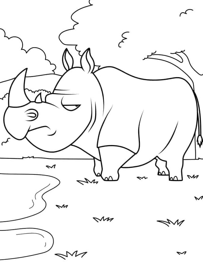 وحيد القرن الغاضب تلوين