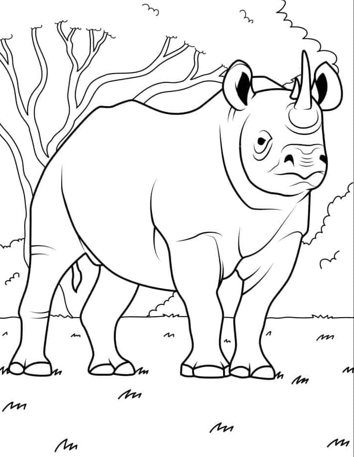 وحيد القرن الأبيض تلوين