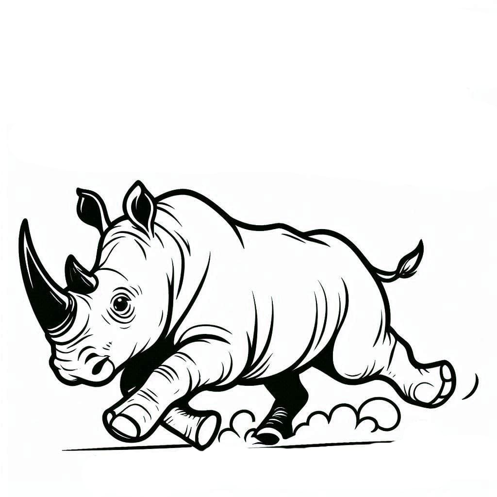 وحيد القرن يركض بحرية تلوين