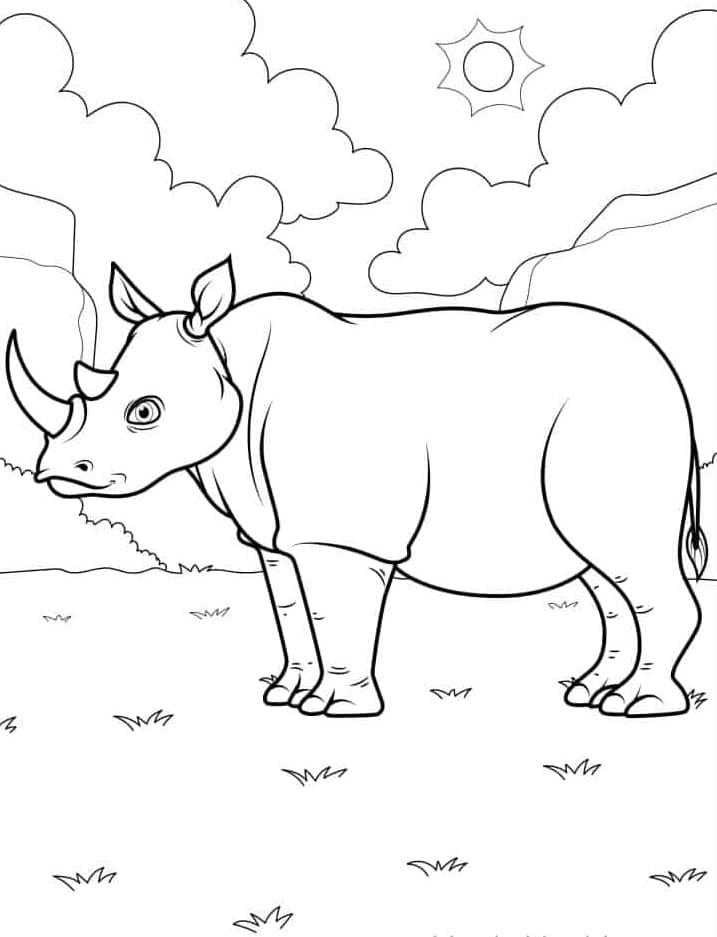 وحيد القرن الأفريقي تلوين