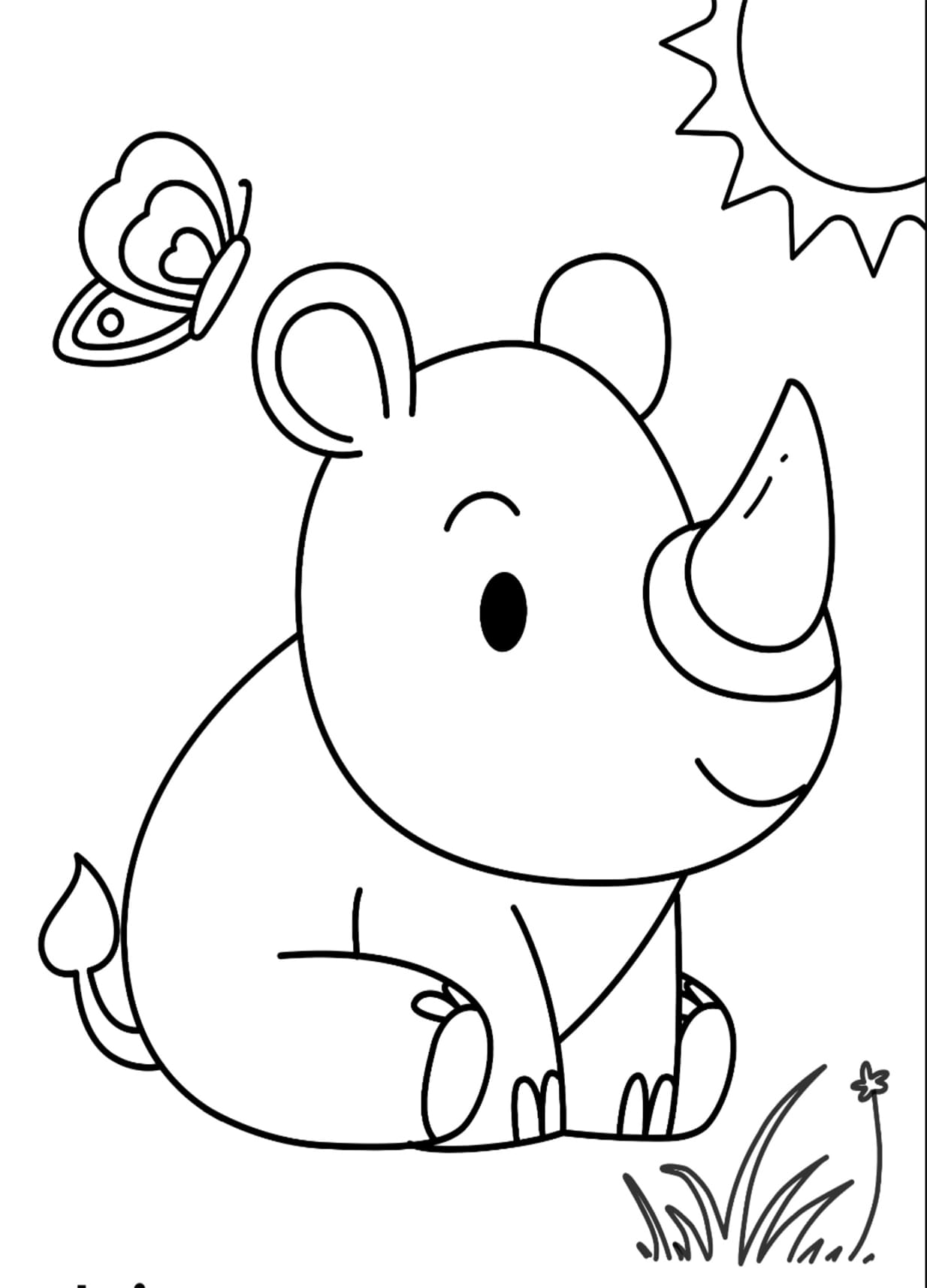 وحيد القرن الصغير تلوين