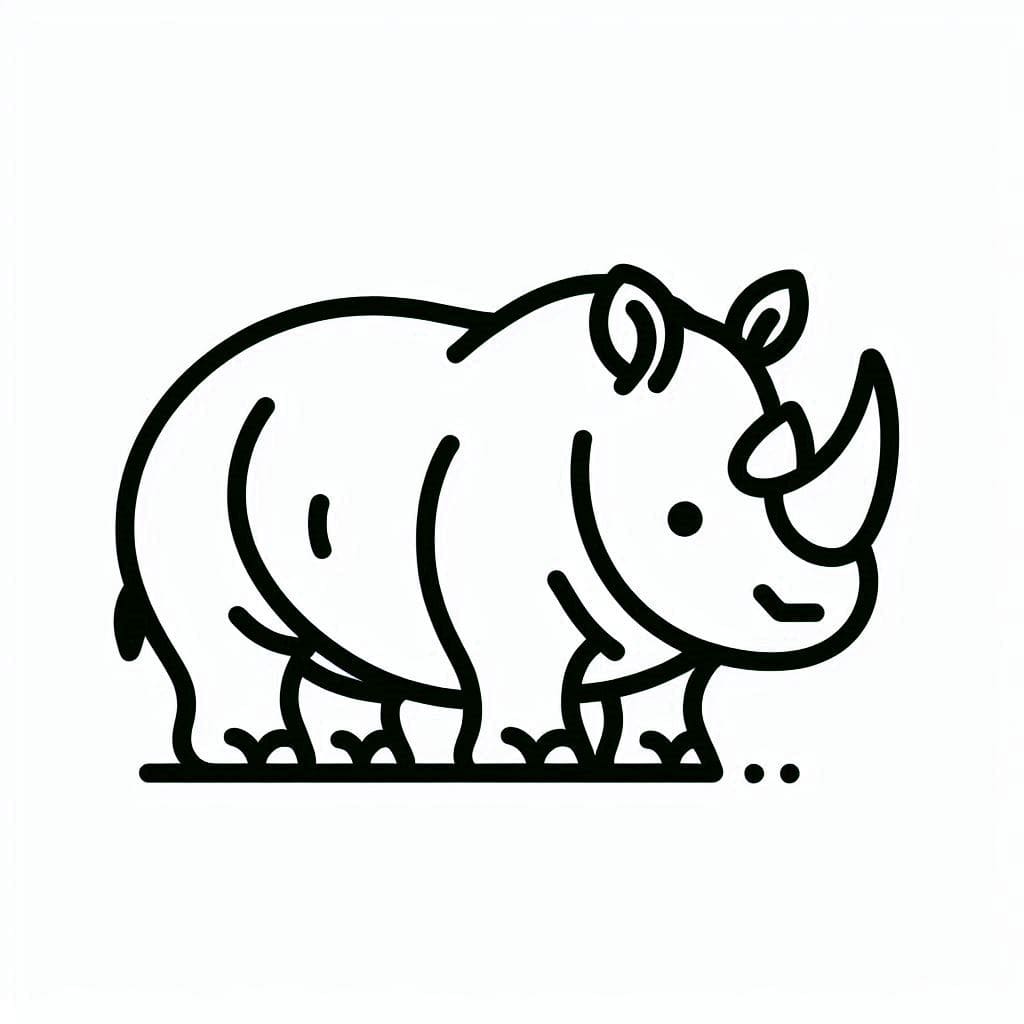 وحيد القرن واقفًا تلوين