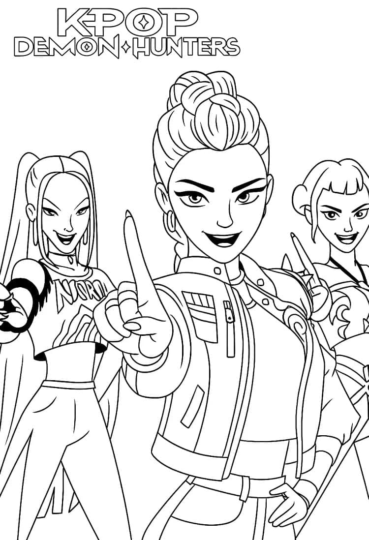 الرائعون كيبوب صائدات الشياطين تلوين