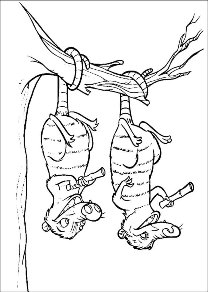 حيوانات من العصر الجليدي الكرتوني تلوين