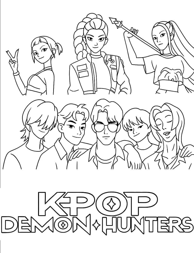 كيبوب صائدات الشياطين مجانًا تلوين