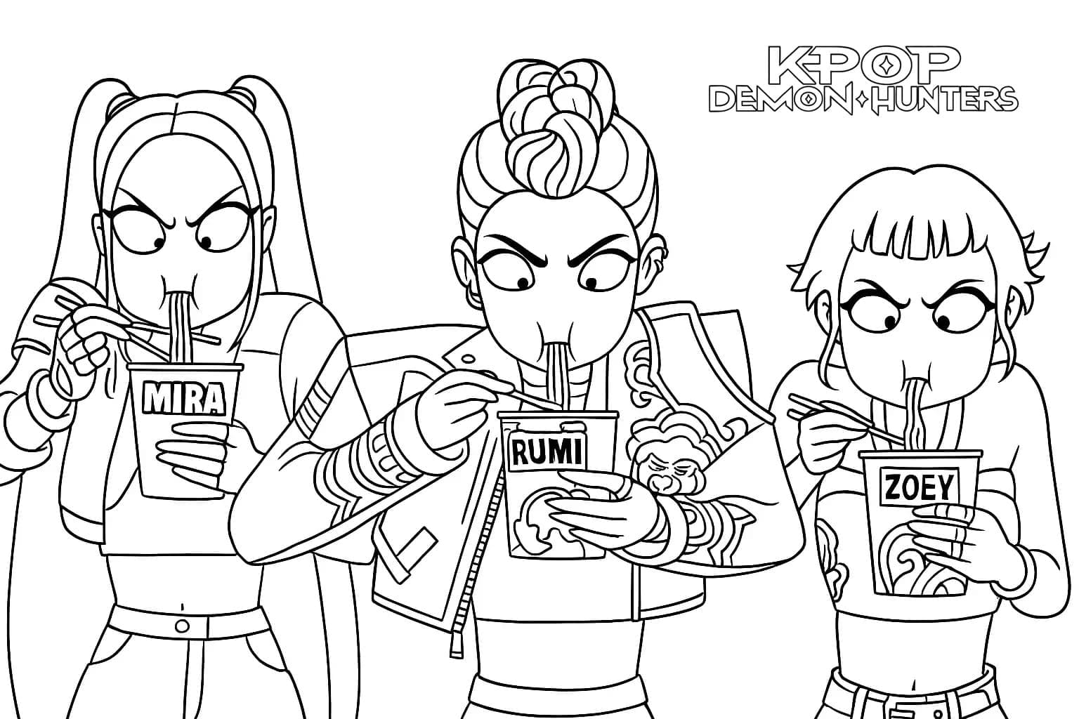 كيبوب صائدات الشياطين مضحكون تلوين