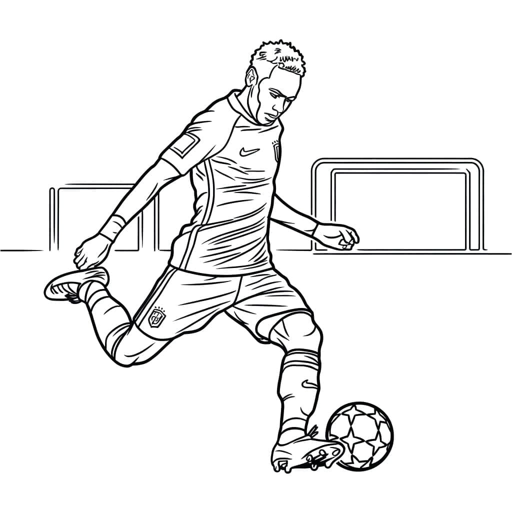 نيمار يلعب كرة القدم تلوين