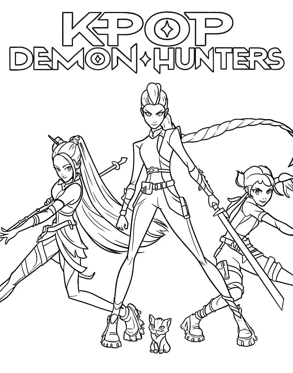 قابلة كيبوب صائدات الشياطين للطباعة تلوين